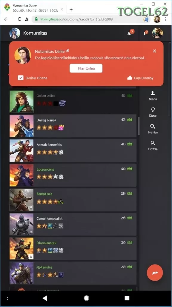 Cuplikan layar TAWONBET — menu navigasi
